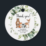 Woodland forest friends animals birthday thank you favour tags<br><div class="desc">For more advanced customisation of this design,  simply select the "Customise It" button above!</div>