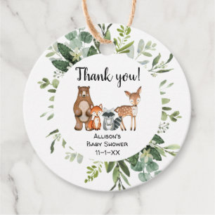 Woodland forest friends animals thank you favour tags