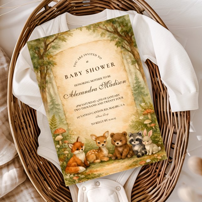 Woodland Forest Friends Baby Shower Invitation (Creator Uploaded)