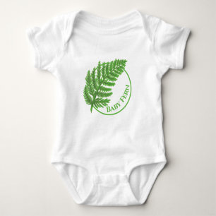 Woodland forest green ferns forest ferns leaves baby bodysuit