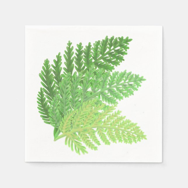 Woodland forest green ferns forest ferns napkin (Front)