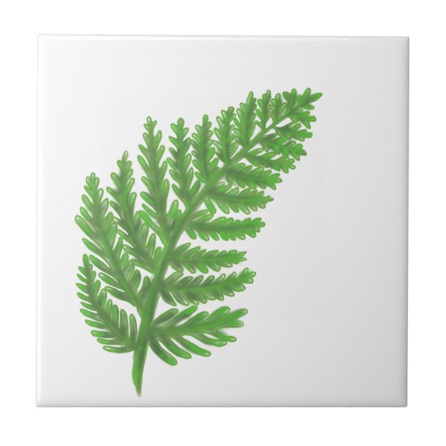 Woodland forest green ferns forest ferns tile (Front)