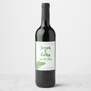 Woodland forest green ferns forest ferns wine label