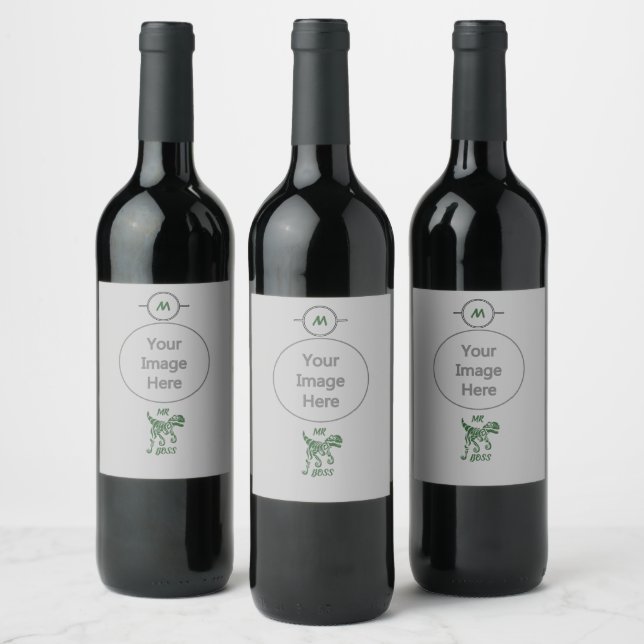 Woodland Forest Green Raptor  Wine Label (Bottles)