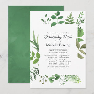 Woodland Forest Greenery Bridal Shower by Mail Invitation