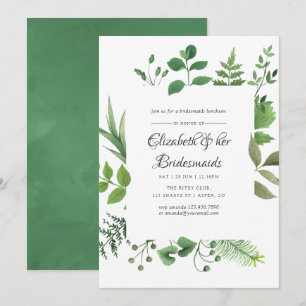 Woodland Forest Greenery Bridesmaids Luncheon Invitation