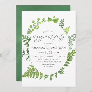 Woodland Forest Greenery Engagement Party Invitation