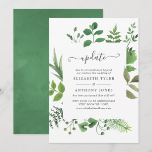 Woodland Forest Greenery Wedding Update Invitation