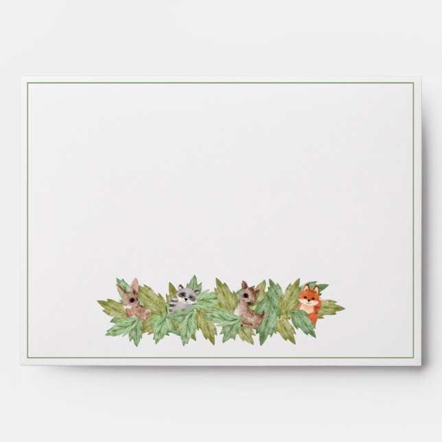Woodland Forest Jungle Animals Greenery Baby  Invi Envelope (Front)