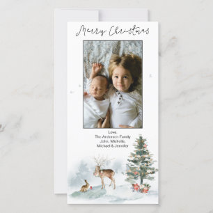 Woodland Forest Merry Christmas Holiday Card