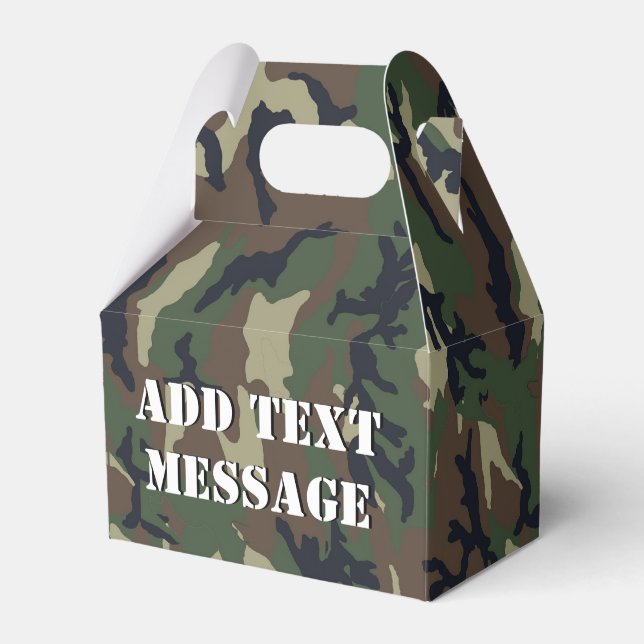 Woodland Forest Military Camouflage Favour Box (Front Side)