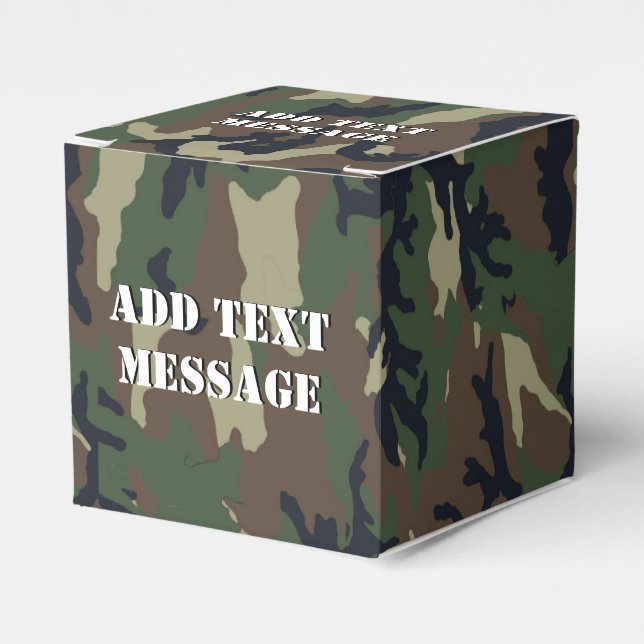 Woodland Forest Military Camouflage Favour Box (Front Side)