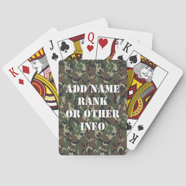 Woodland Forest Military Camouflage Playing Cards (Back)