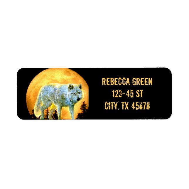 woodland forest moonlight full moon wolf (Front)