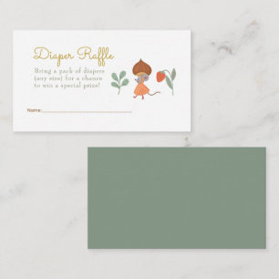 Woodland forest mouse Diaper Raffle Enclosure Card