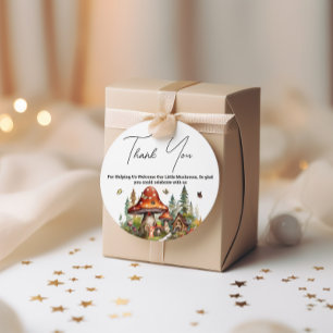 Woodland Forest Mushroom Baby Shower Fall Thanks Favour Tags