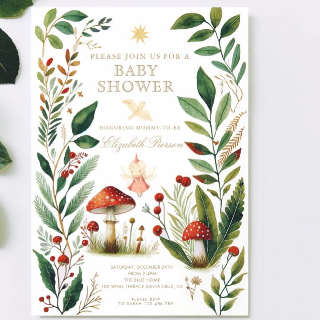 Woodland forest mushroom Baby Shower Invitation (Creator Uploaded)