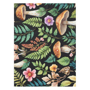 Woodland Forest Mushroom Pattern Art Tablecloth