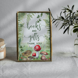 Woodland Forest Mushrooms Ferns Script Books Gifts Poster