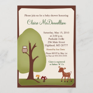 Woodland Forest Nature 5x7 Baby Shower Invitation