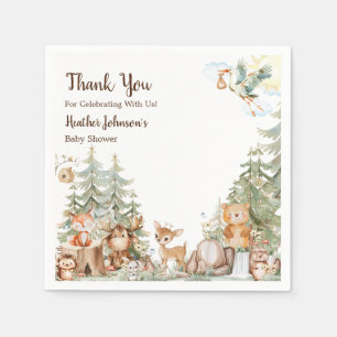 Woodland Forest Neutral Baby Shower Napkin