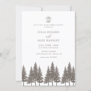 Woodland Forest Pine Tree   Rustic Casual Wedding Invitation