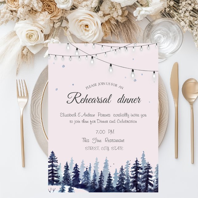 Woodland,Forest,Pine Trees Rehearsal Dinner  Invitation (Creator Uploaded)