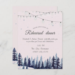 Woodland,Forest,Pine Trees Rehearsal Dinner  Invitation