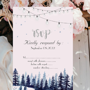 Woodland,Forest,Pine Trees RSVP Invitation