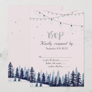 Woodland,Forest,Pine Trees RSVP Invitation