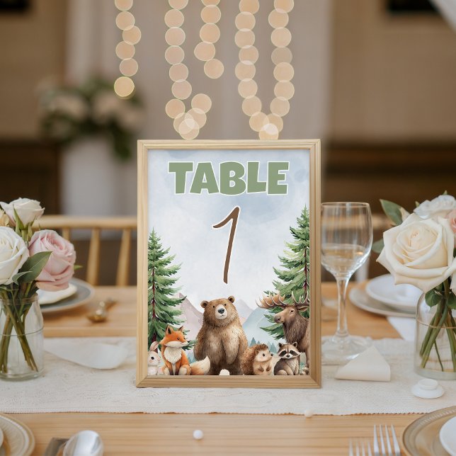 Woodland Forest Shower Table Numbers Sign (Creator Uploaded)