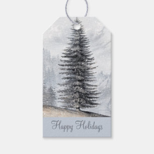 Woodland Forest Snow Holiday Gift Tags
