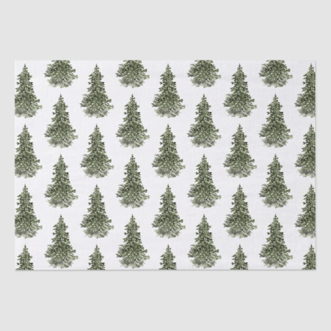 Woodland Forest Spruce Tree Tissue Paper (Front)