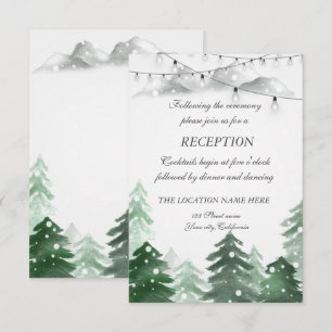 Woodland Forest,String Light, Wedding Reception Invitation
