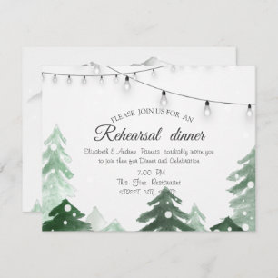 Woodland,Forest String Lights,Rehearsal Dinner Invitation