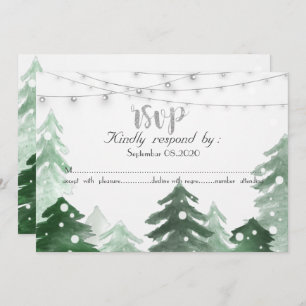 Woodland,Forest String Lights,RSVP Invitation