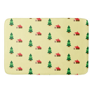 Woodland Forest Tree Pattern – Cosy Nature Design Bath Mat