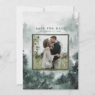 Woodland Forest   Watercolor Photo  Save The Date