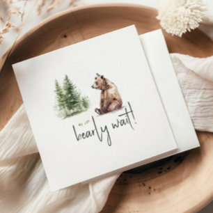 Woodland Forest We Can Bearly Wait Baby Shower Napkin
