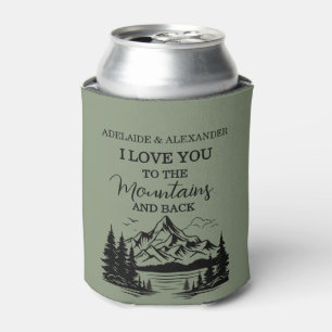 Woodland Forest Wedding Green Can Cooler