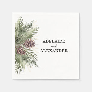 Woodland Forest Wedding Green Napkin