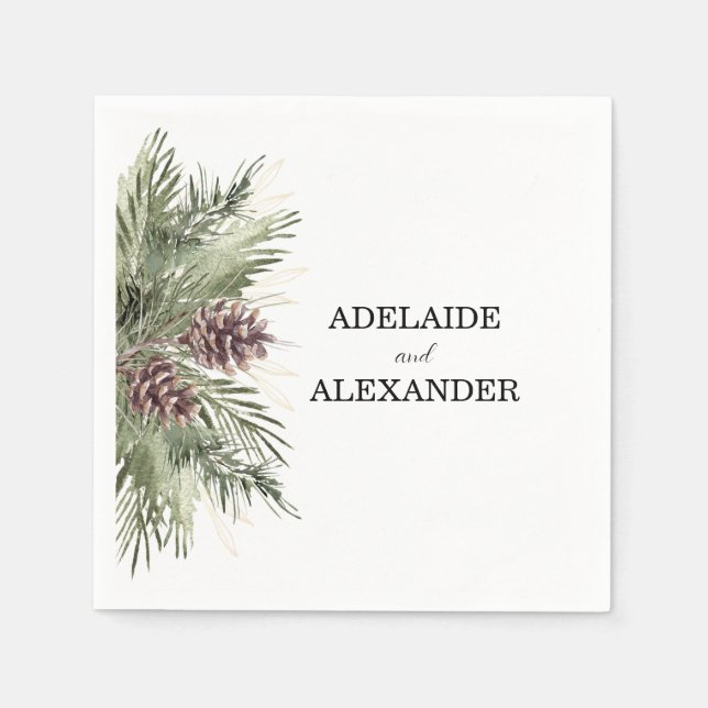 Woodland Forest Wedding Green Napkin (Front)