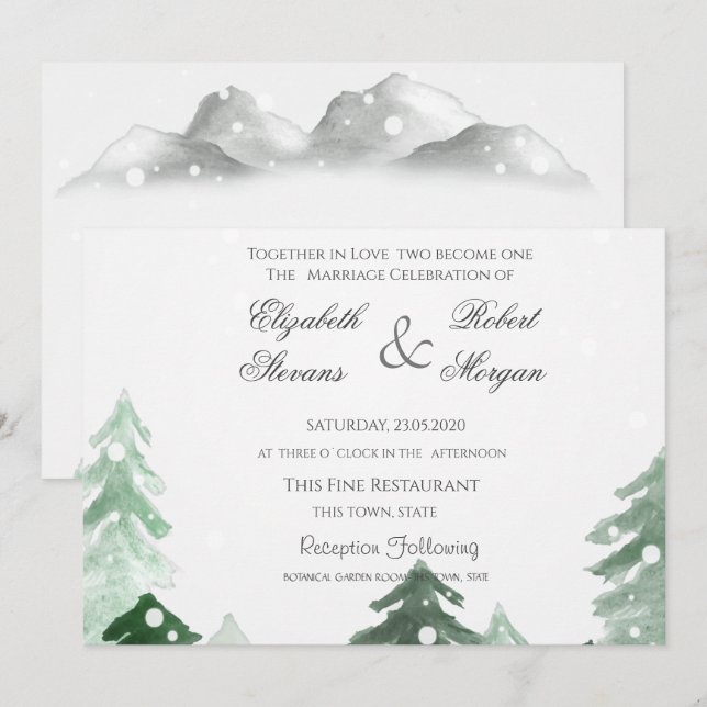 Woodland Forest Wedding Invitation (Front/Back)