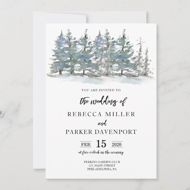 Woodland Forest Wedding Invitation (Front)