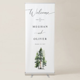 Woodland Forest Welcome Wedding Retractable Banner
