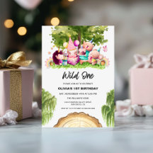 Woodland Forest Wild One Girl 1st Birthday Party