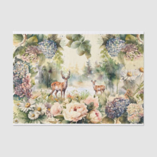 Woodland Forest, Wildlife Deer, Flora and Fauna Tissue Paper