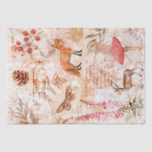 Woodland Forest Wildlife Fox Deer Decoupage Tissue Paper