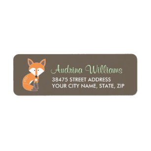 Woodland Fox Address Label