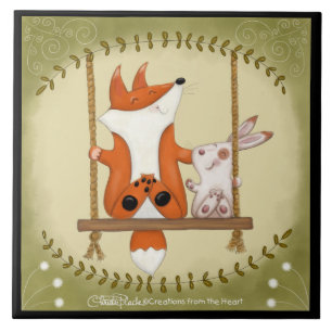Woodland Fox and Bunny Swing Tile